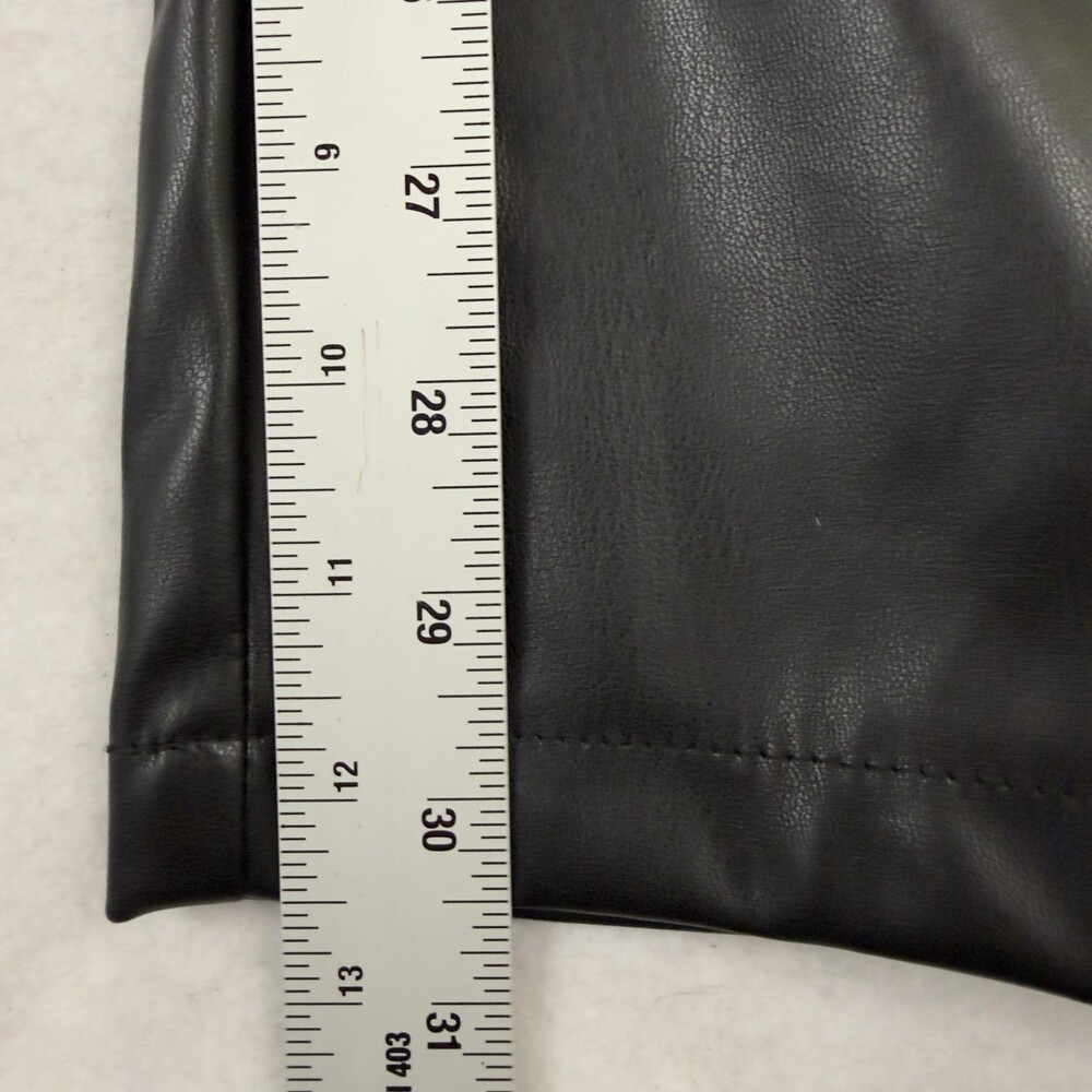 New HYFVE Faux Leather Cargo Pants High Rise Wide Leg Y2K Utility Black Sz XL - Picture 10 of 16